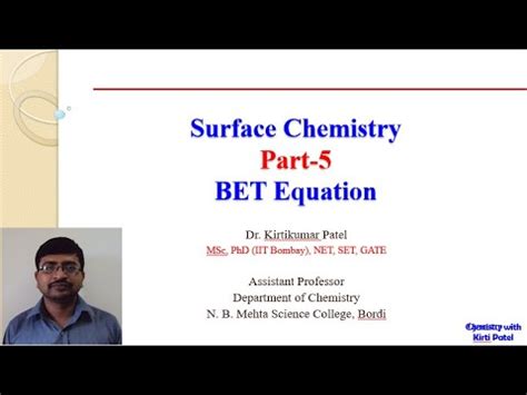 bet equation|Surface Chemistry: Part 5 .
